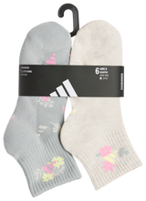 adidas Girl's Cushioned Graphic 6-Pack Quarter Sock-6