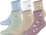 adidas Girl's Cushioned Graphic 2.0 6-Pack Quarter Sock-1