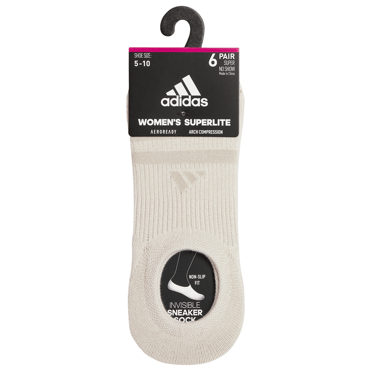 adidas Women's Superlite 3.0 6-Pack Super No Show Sock-6