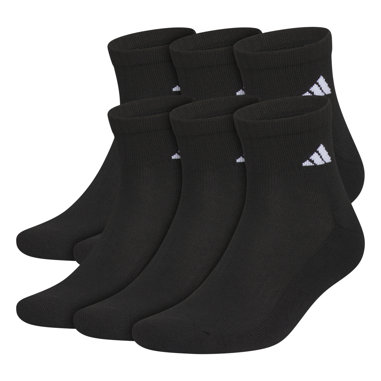 adidas Men's Classic Cushioned 6-Pack Quarter Sock-1