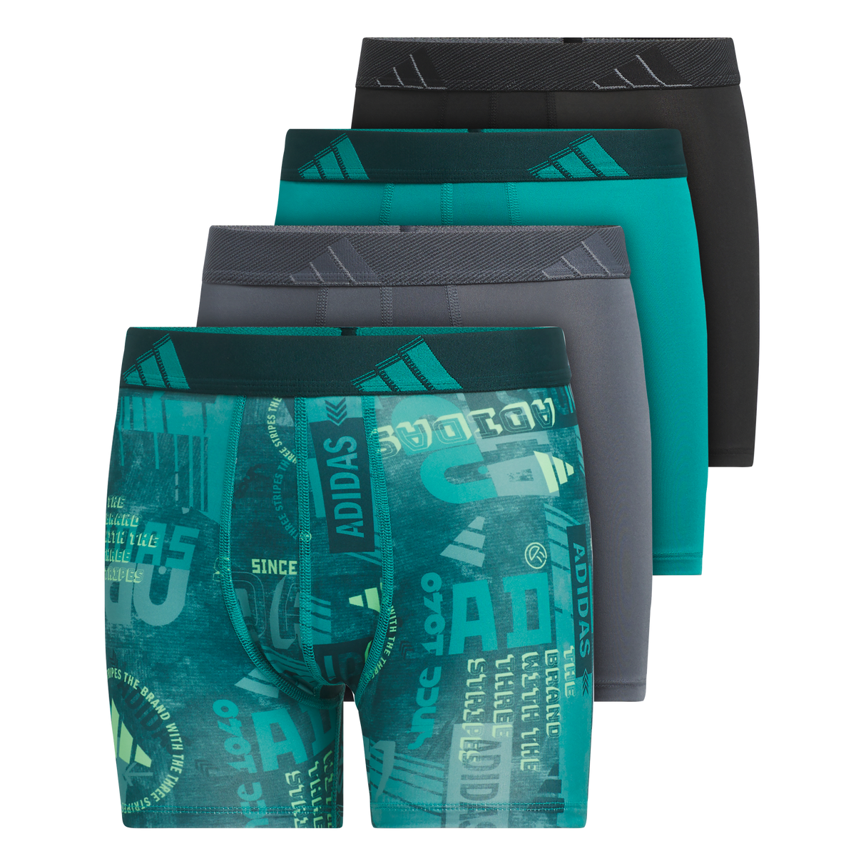 adidas Youth Microfiber Graphic 4-Pack Boxer Brief-1