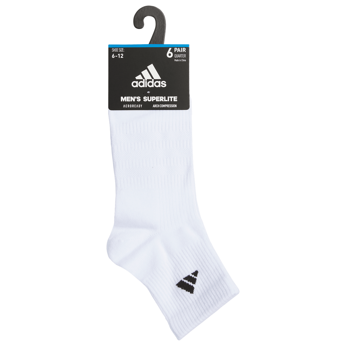 adidas Men's Superlite 3.0 6-Pack Quarter Sock-6