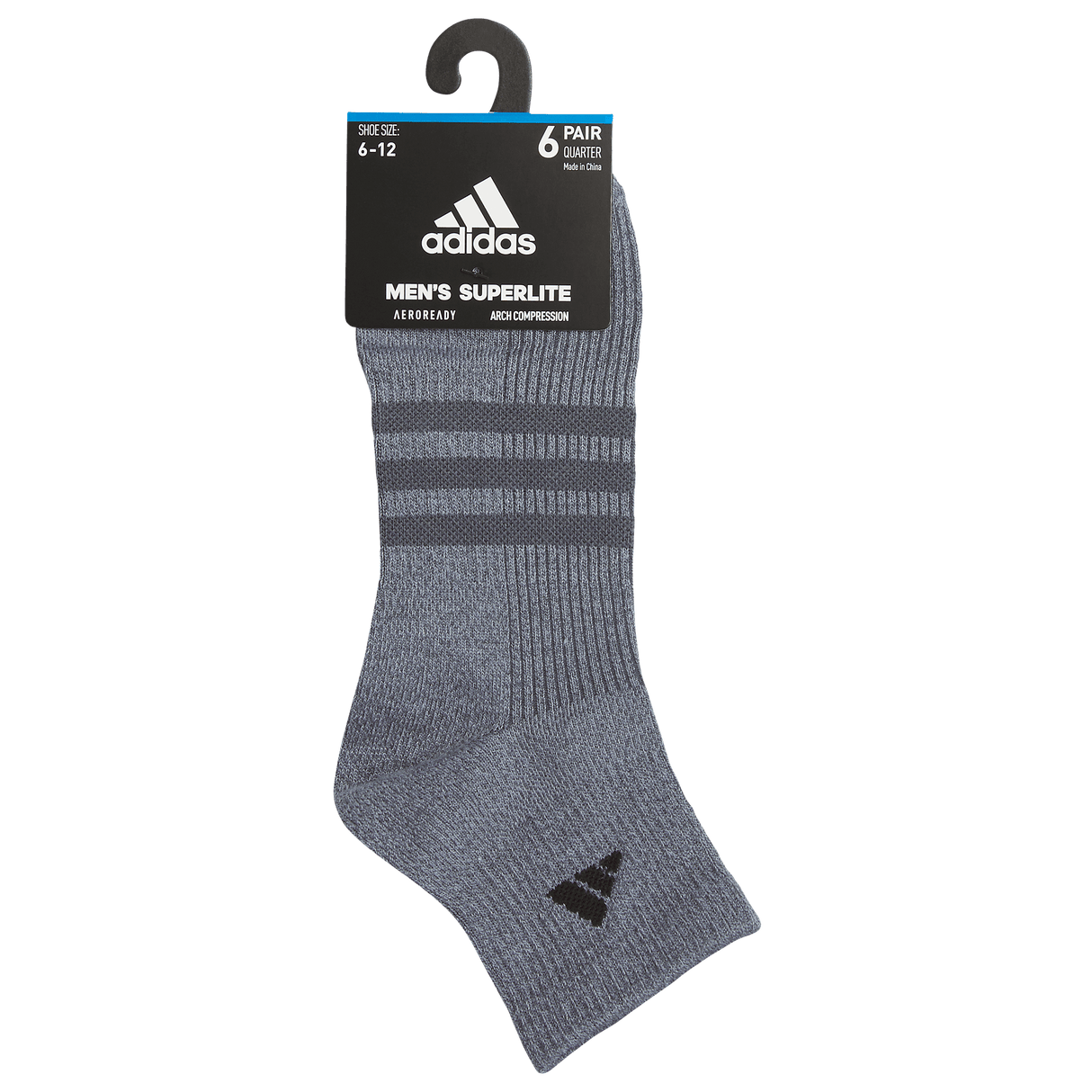 adidas Men's Superlite 3.0 6-Pack Quarter Sock-6