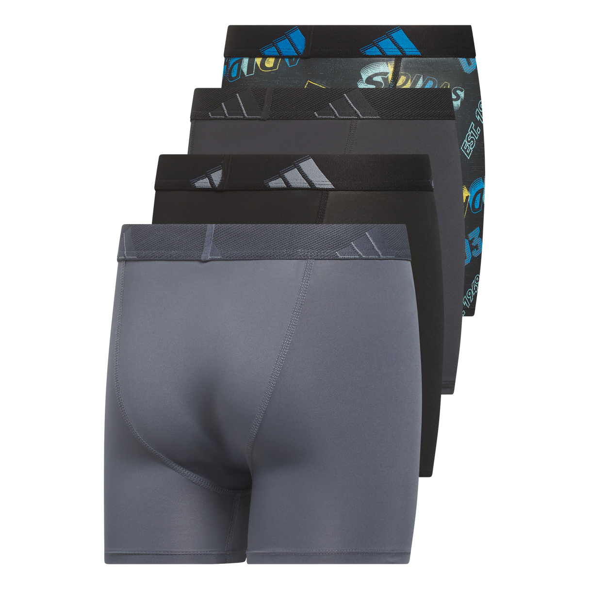 adidas Youth Microfiber Graphic 4-Pack Boxer Brief-2