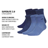 adidas Men's Superlite 3.0 6-Pack Quarter Sock-2