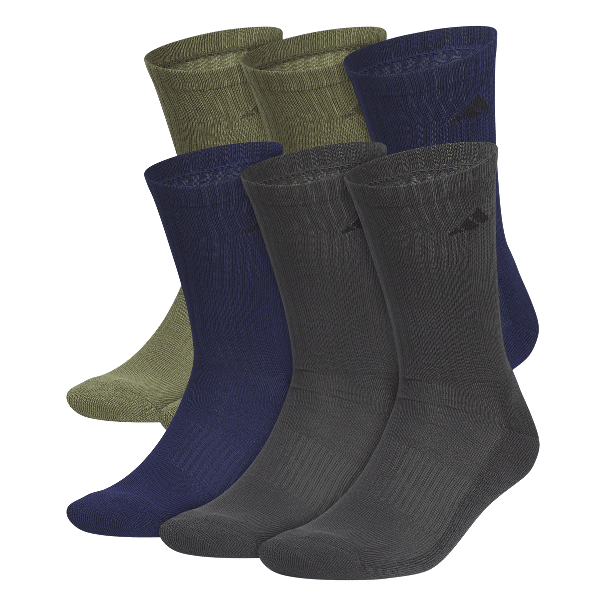 adidas Men's Athletic Cushioned 6-Pack Crew Sock-1