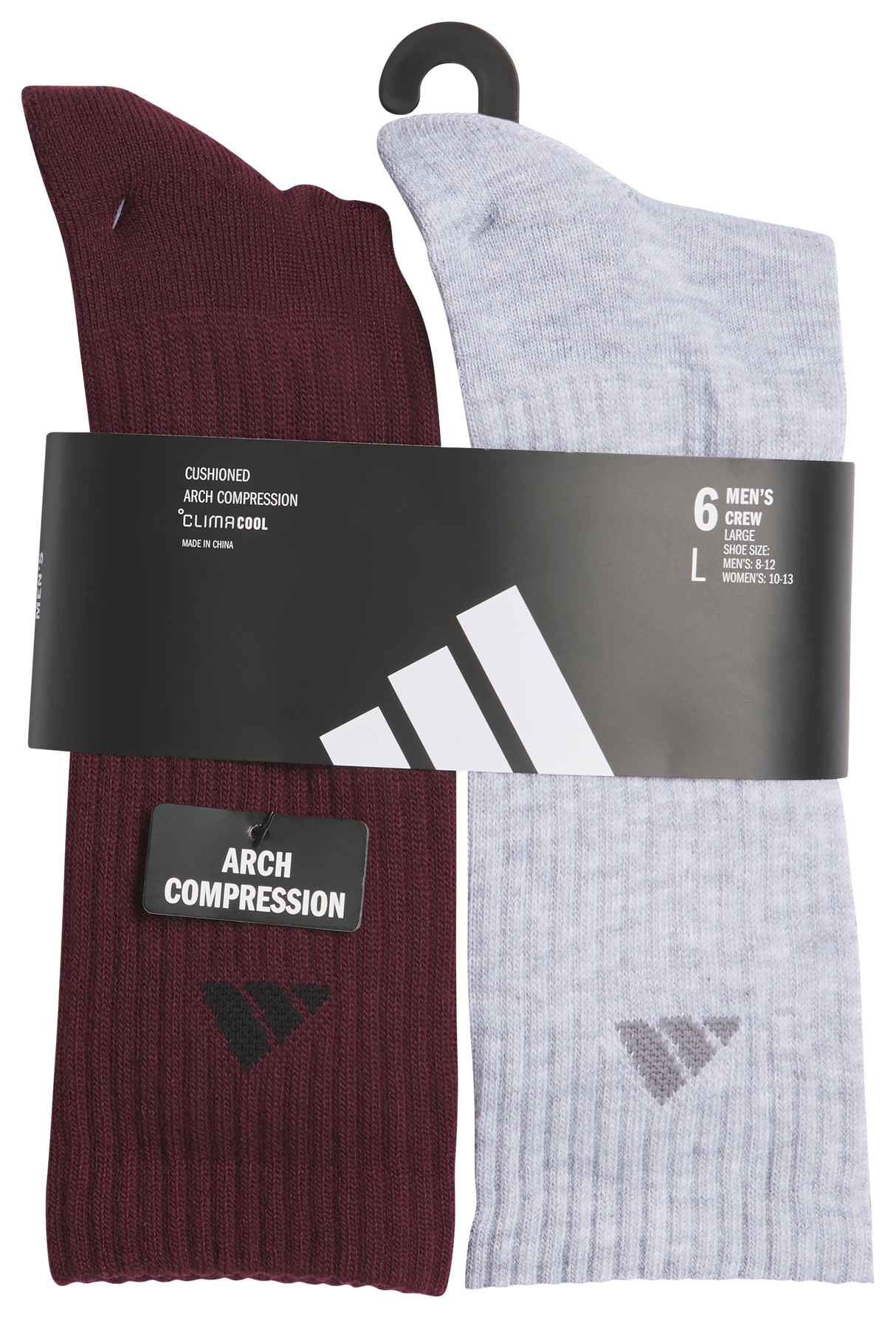 adidas Men's Athletic Cushioned 6-Pack Crew Sock-6
