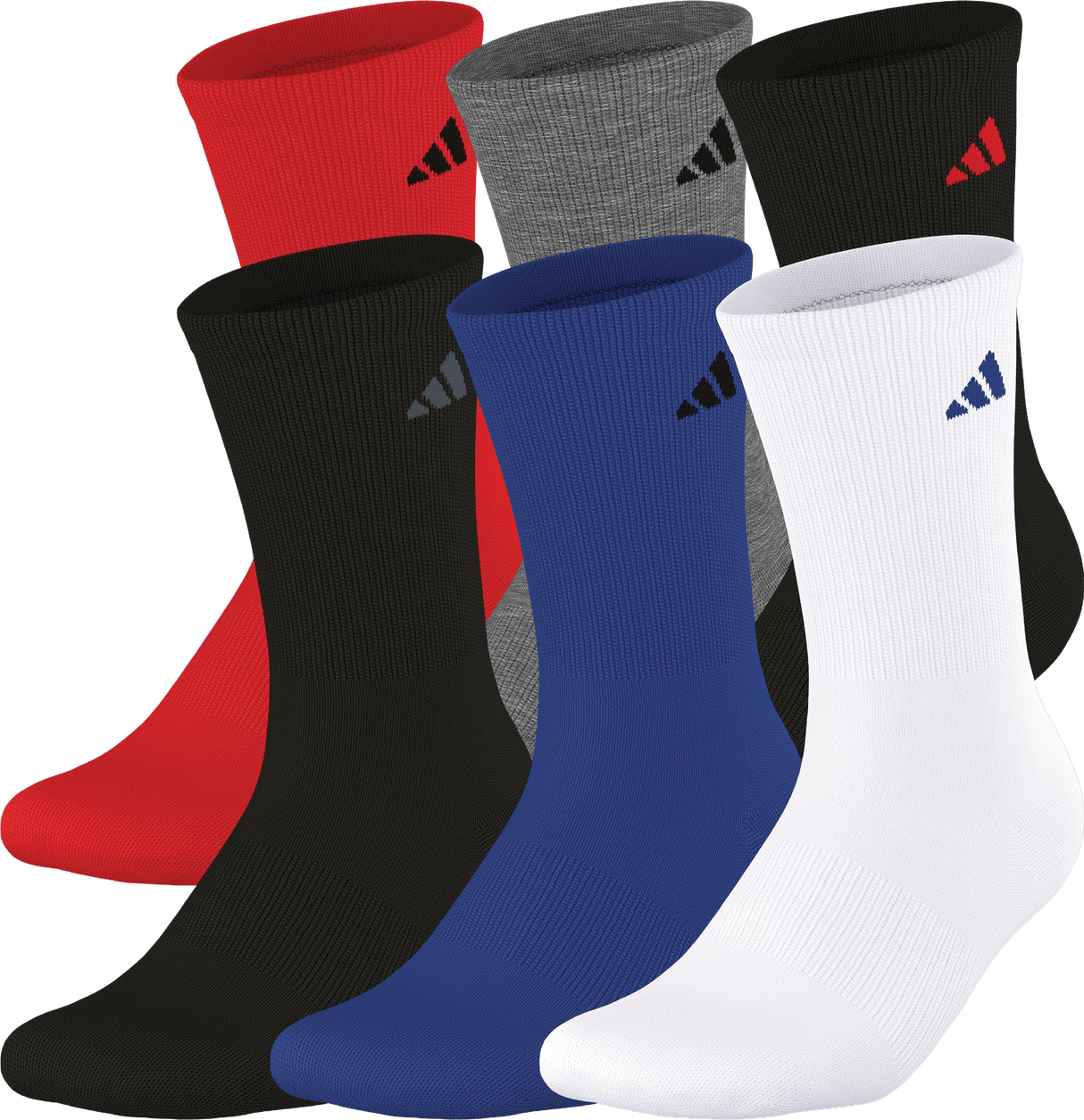 adidas Men's Athletic Cushioned 6-Pack Crew Sock-1
