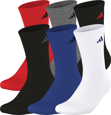 adidas Men's Athletic Cushioned 6-Pack Crew Sock-1