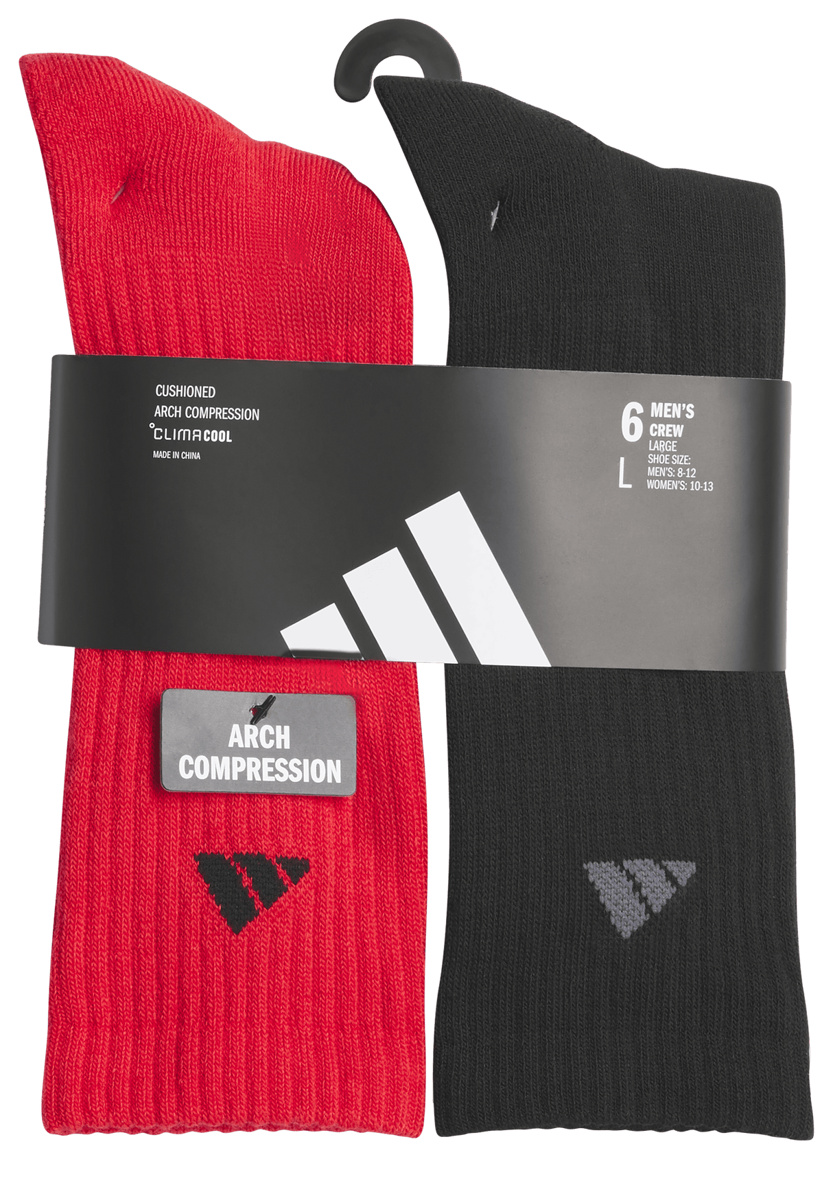 adidas Men's Athletic Cushioned 6-Pack Crew Sock-6