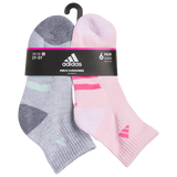 adidas Girl's Athletic Cushioned 6-Pack Quarter Sock-8