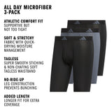 adidas Men's All Day Microfiber 3-Pack Long Boxer Brief-2