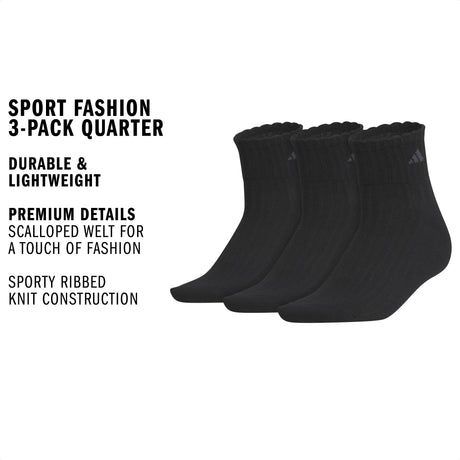 adidas Women's Sport Fashion 3-Pack Quarter Sock-2