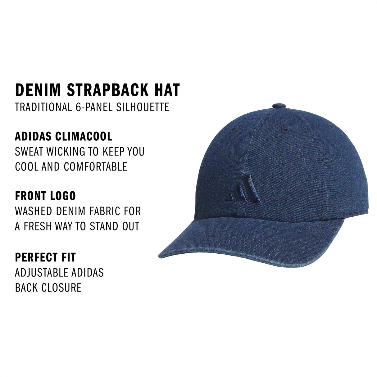 adidas Men's Denim Strapback Hat-3