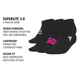 adidas Women's Superlite 3.0 6-Pack No Show Sock-2