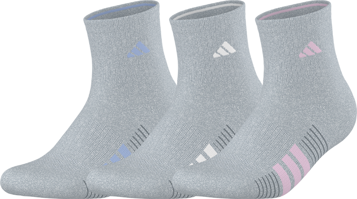 adidas Women's Cushioned 4.0 3-Pack Quarter Sock-1