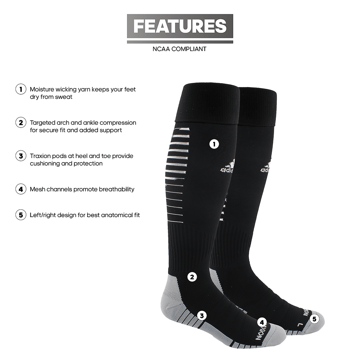 adidas Team Speed II Soccer OTC Sock-2