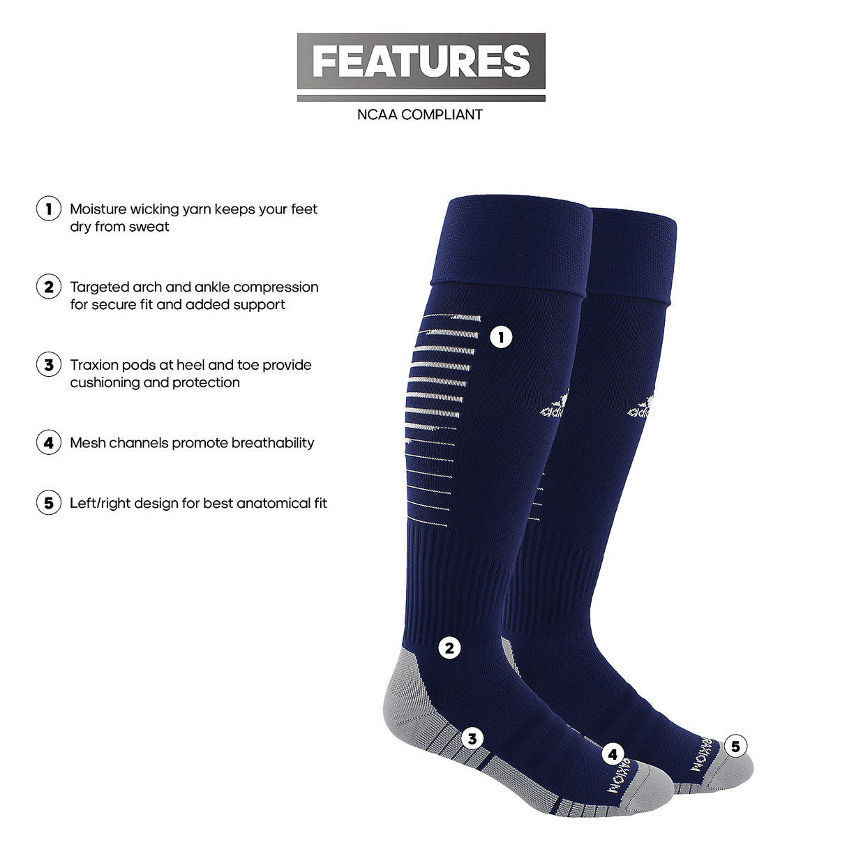adidas Team Speed II Soccer OTC Sock-2