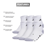 adidas Youth Athletic Cushioned 6-Pack Quarter Sock-2
