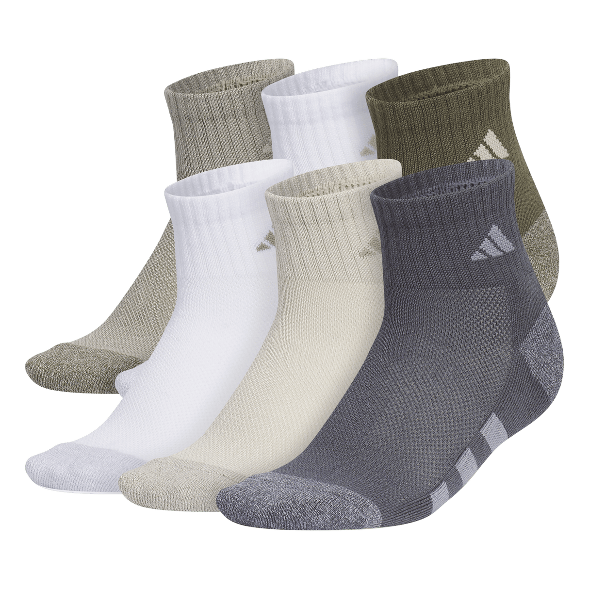 adidas Youth Athletic Cushioned 6-Pack Quarter Sock-1
