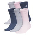 adidas Women's Athletic Cushioned 6-Pack Crew Sock-1