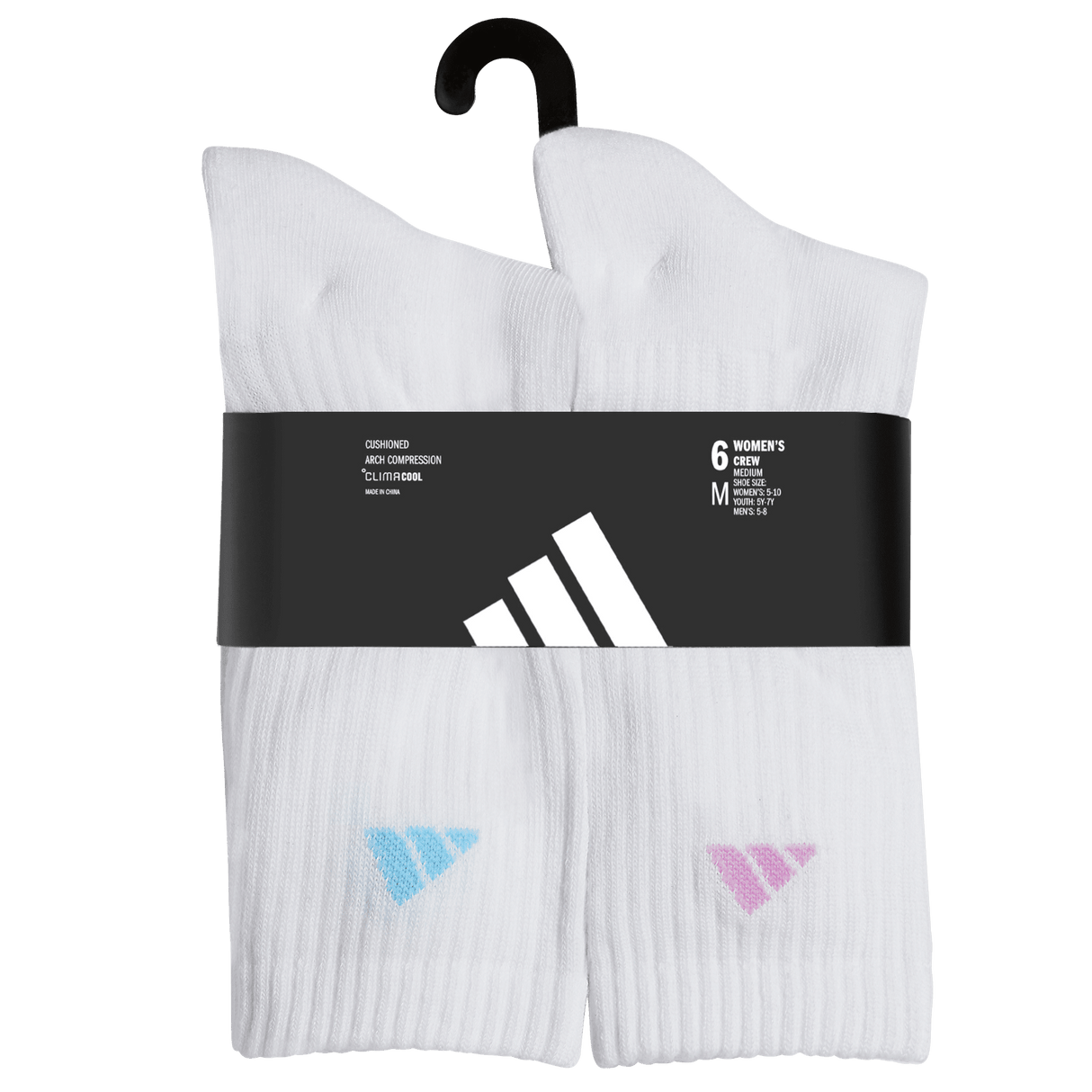 adidas Women's Athletic Cushioned 6-Pack Crew Sock-6