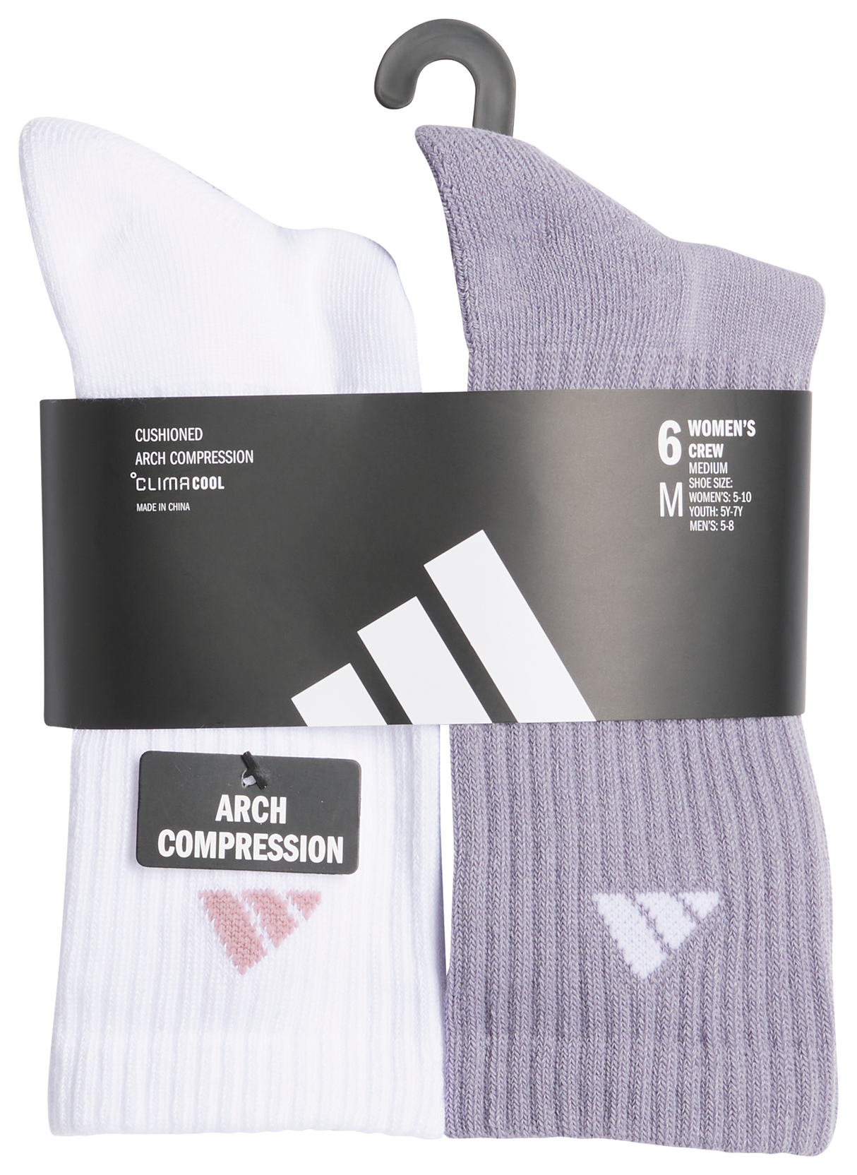 adidas Women's Athletic Cushioned 6-Pack Crew Sock-5