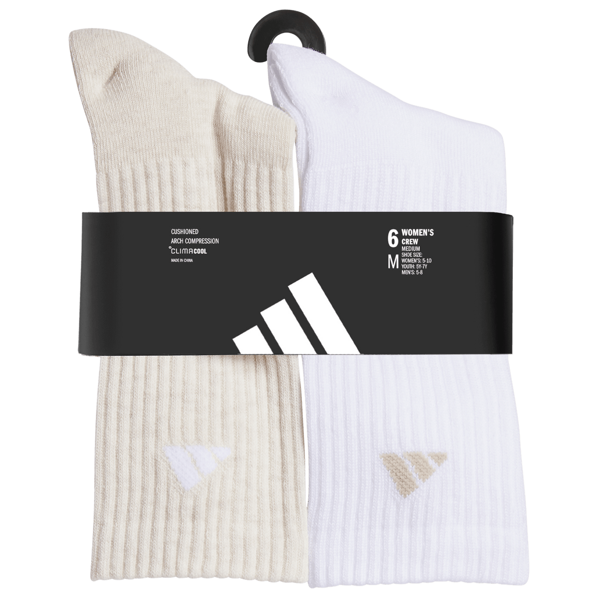 adidas Women's Athletic Cushioned 6-Pack Crew Sock-6