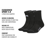 adidas Men's Cushioned Sport 4.0 3-Pack High Quarter Sock-2