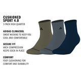 adidas Men's Cushioned Sport 4.0 3-Pack High Quarter Sock-2
