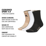 adidas Men's Cushioned Sport 4.0 3-Pack High Quarter Sock-2