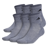 adidas Men's Athletic Cushioned 6-Pack Quarter Sock-1