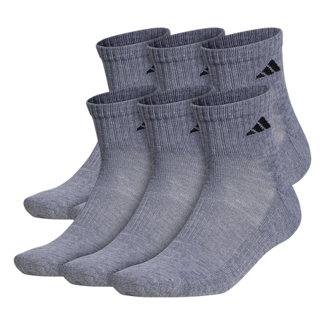 adidas Men's Athletic Cushioned 6-Pack Quarter Sock-1