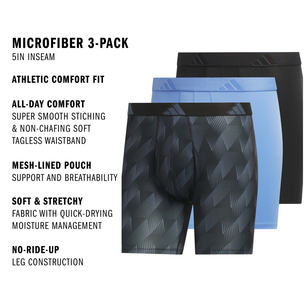 adidas Men's Microfiber 3-Pack Boxer Brief-3