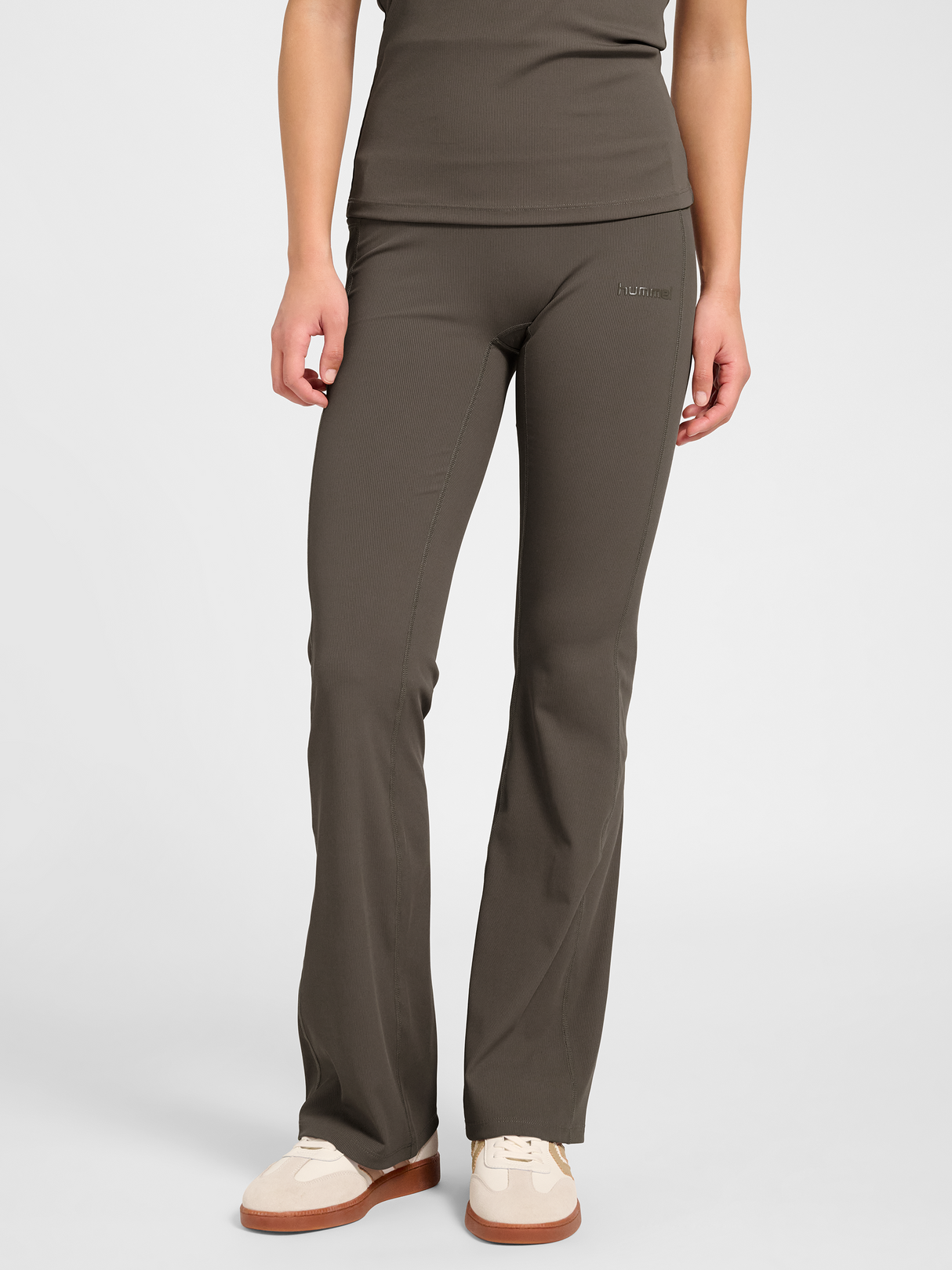 hummel Women's Prima Rib Straight Leg High Waist Tights-6