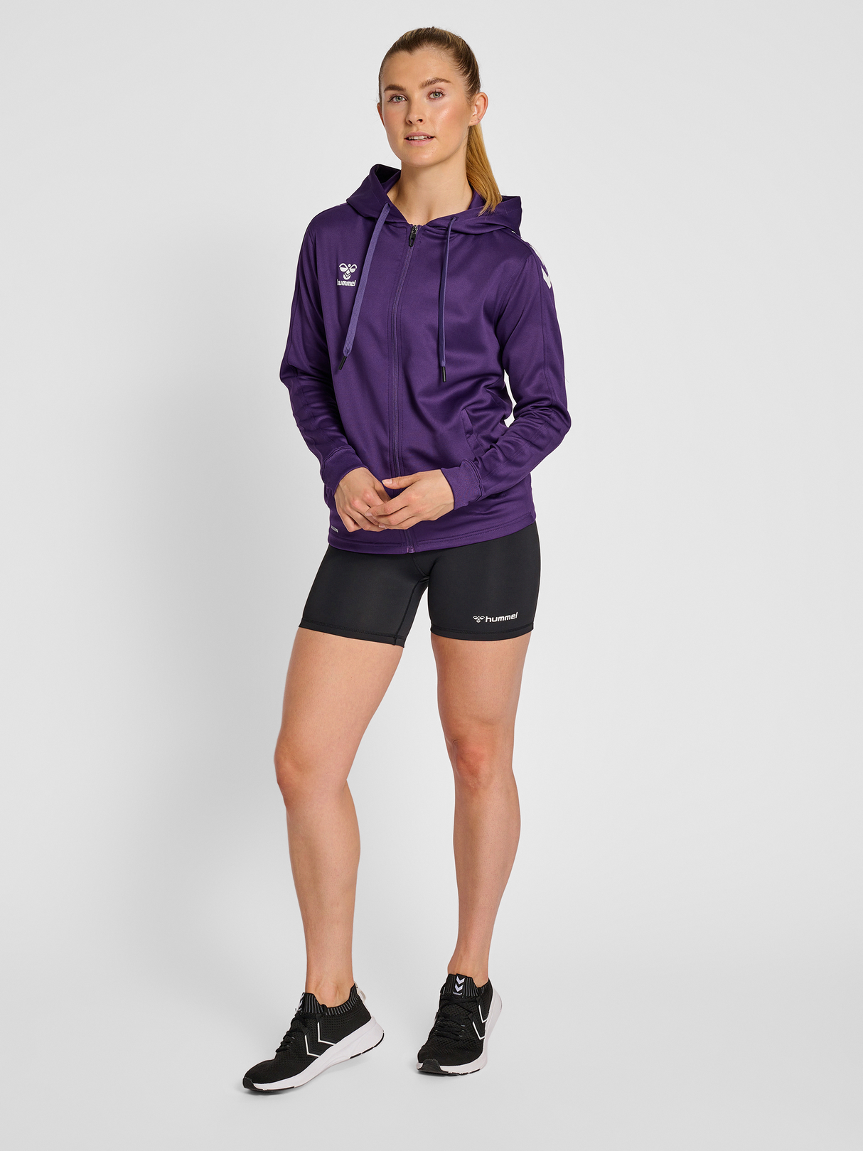 hummel Women's Core XK Poly Zip Hood Sweatshirt-4