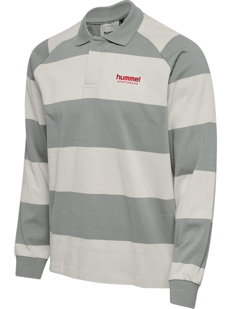 hummel Men's Loose Striped Long Sleeve Polo-1