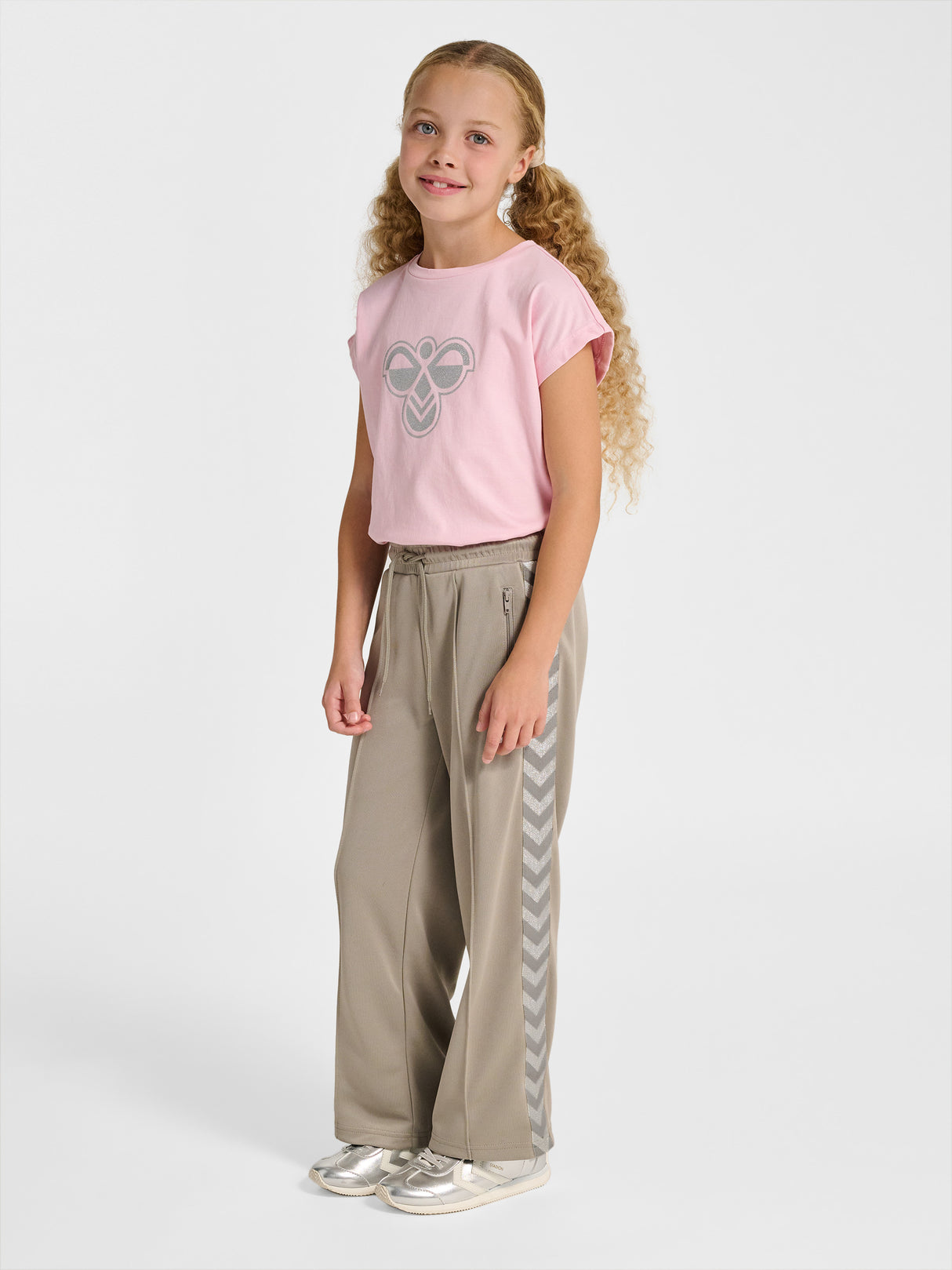 hummel Youth Wide Leg Poly Tape Pants-6