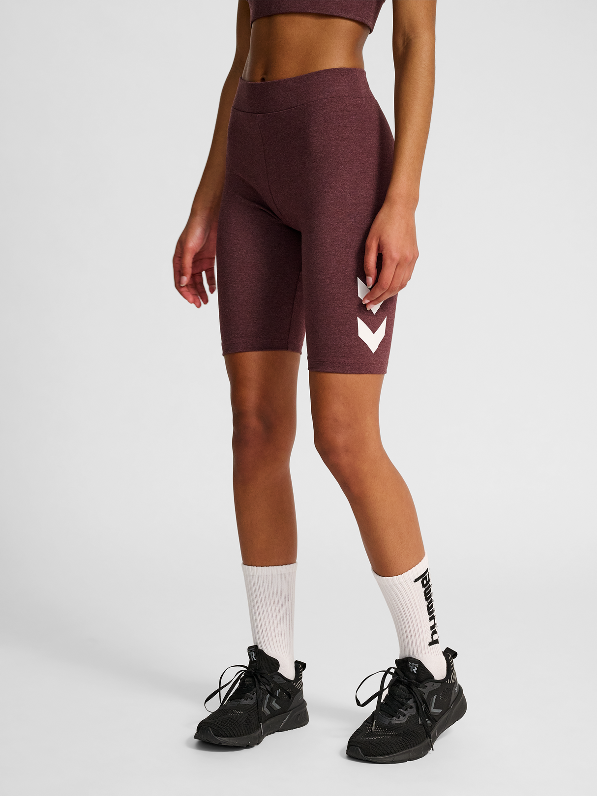 hummel Women's Pulse Logo Mid Waist Shorts Tights-5