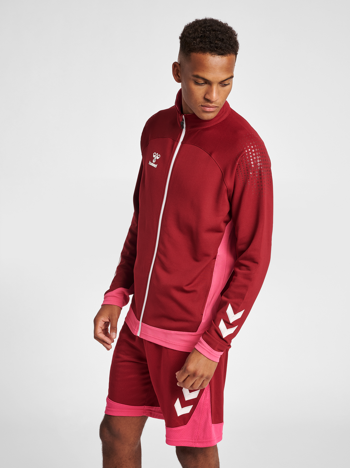 hummel Men's Lead Poly Zip Jacket-5