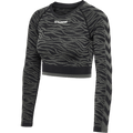 hummel Women's Mindful Training Saga Seamless Crop T-Shirt Long Sleeve-1