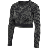 hummel Women's Mindful Training Saga Seamless Crop T-Shirt Long Sleeve-1