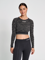 hummel Women's Mindful Training Saga Seamless Crop T-Shirt Long Sleeve-5