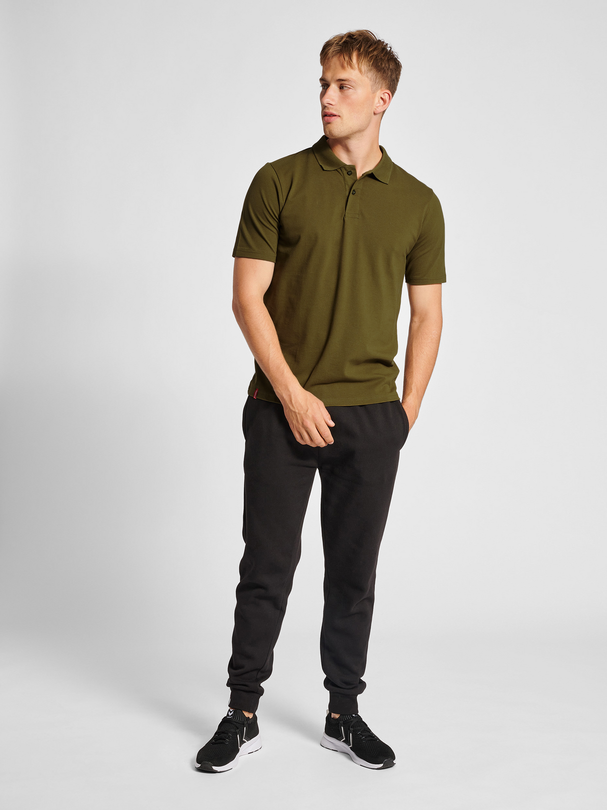 hummel Men's Red Stretch Polo-4