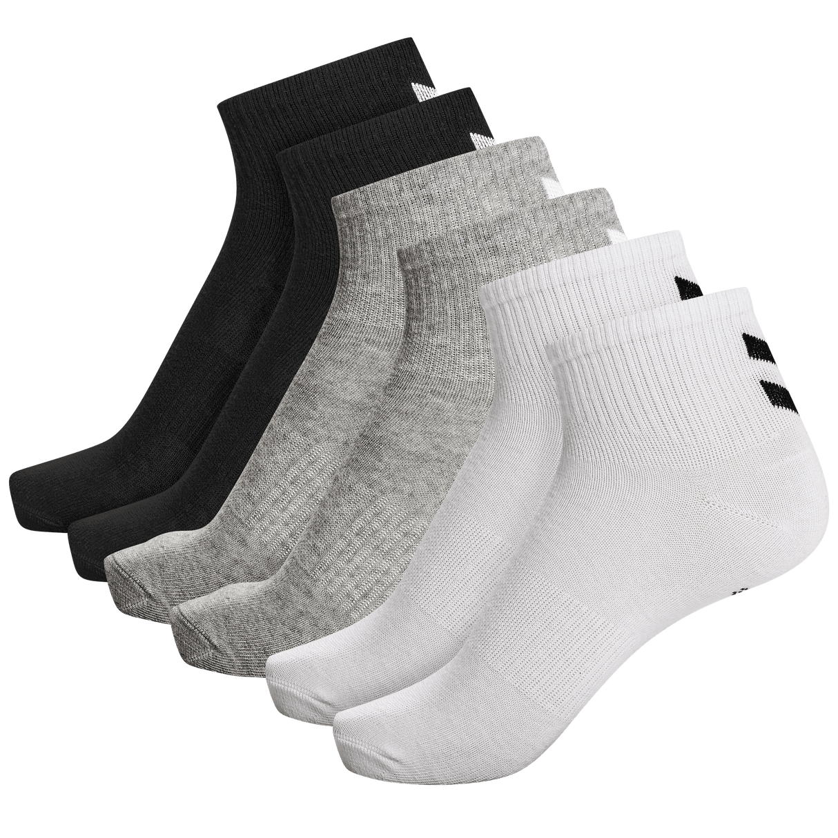 hummel Unisex Chevron 6-Pack Mid Cut Socks-1