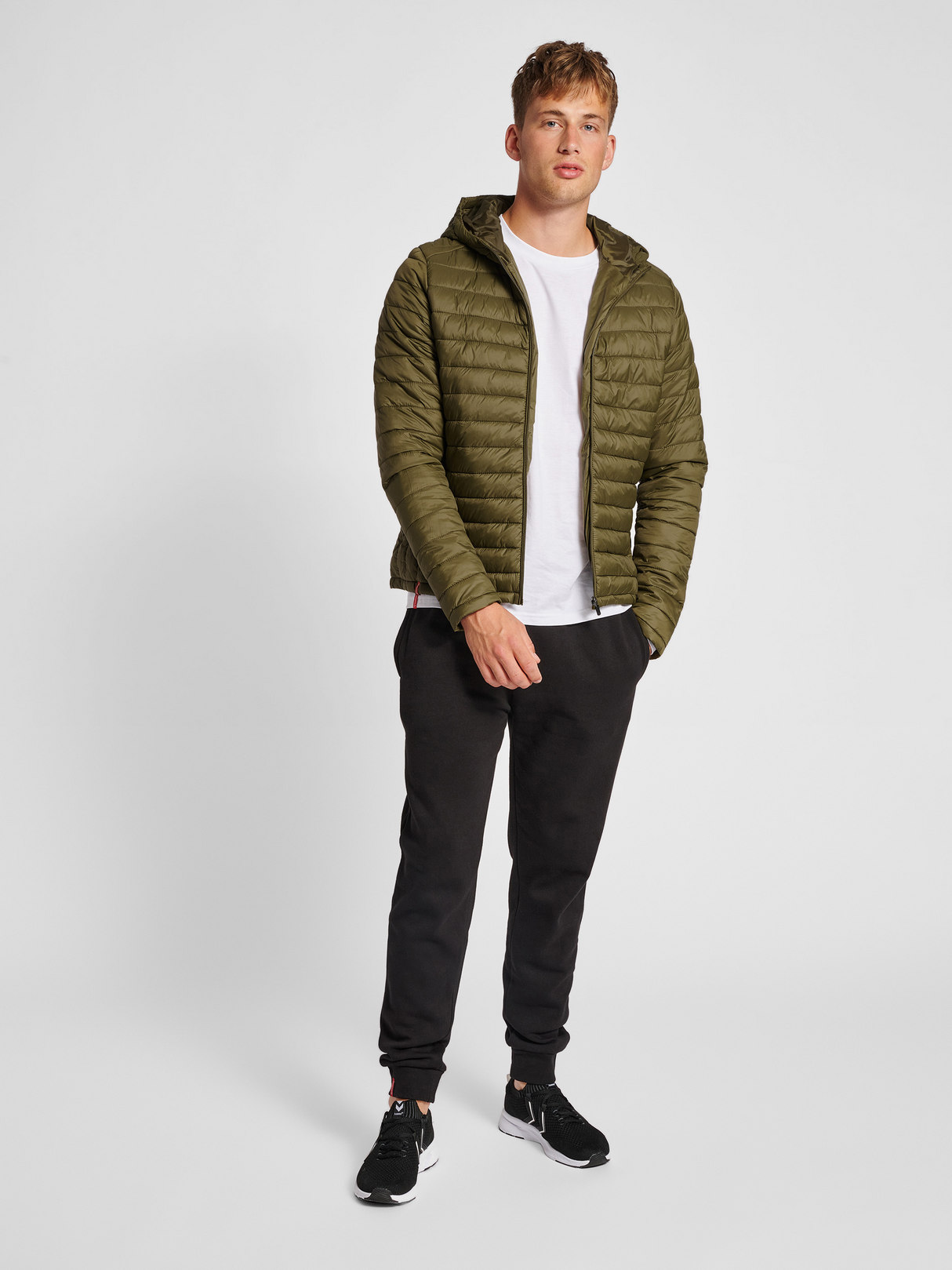 hummel Men's Red Quilted Hood Jacket-4
