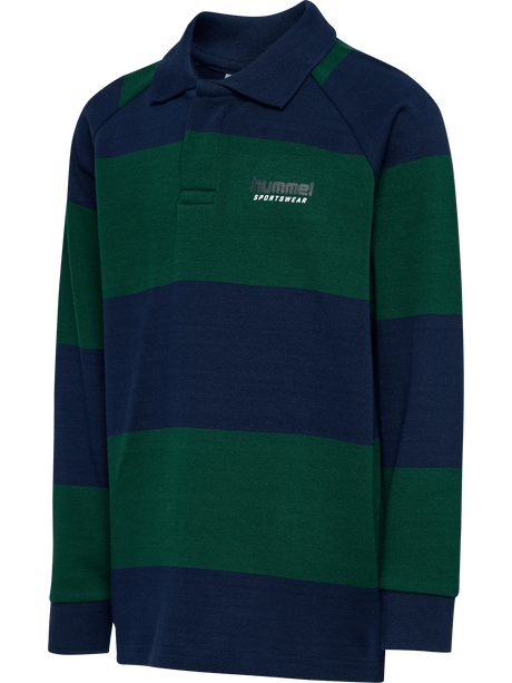 hummel Youth Loose Striped Long Sleeve Polo-1