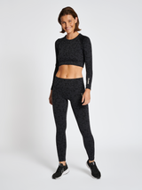 hummel Women's Mindful Training Pi Seamless Crop Long Sleeve T-Shirt-4