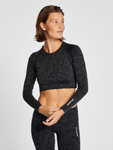 hummel Women's Mindful Training Pi Seamless Crop Long Sleeve T-Shirt-5
