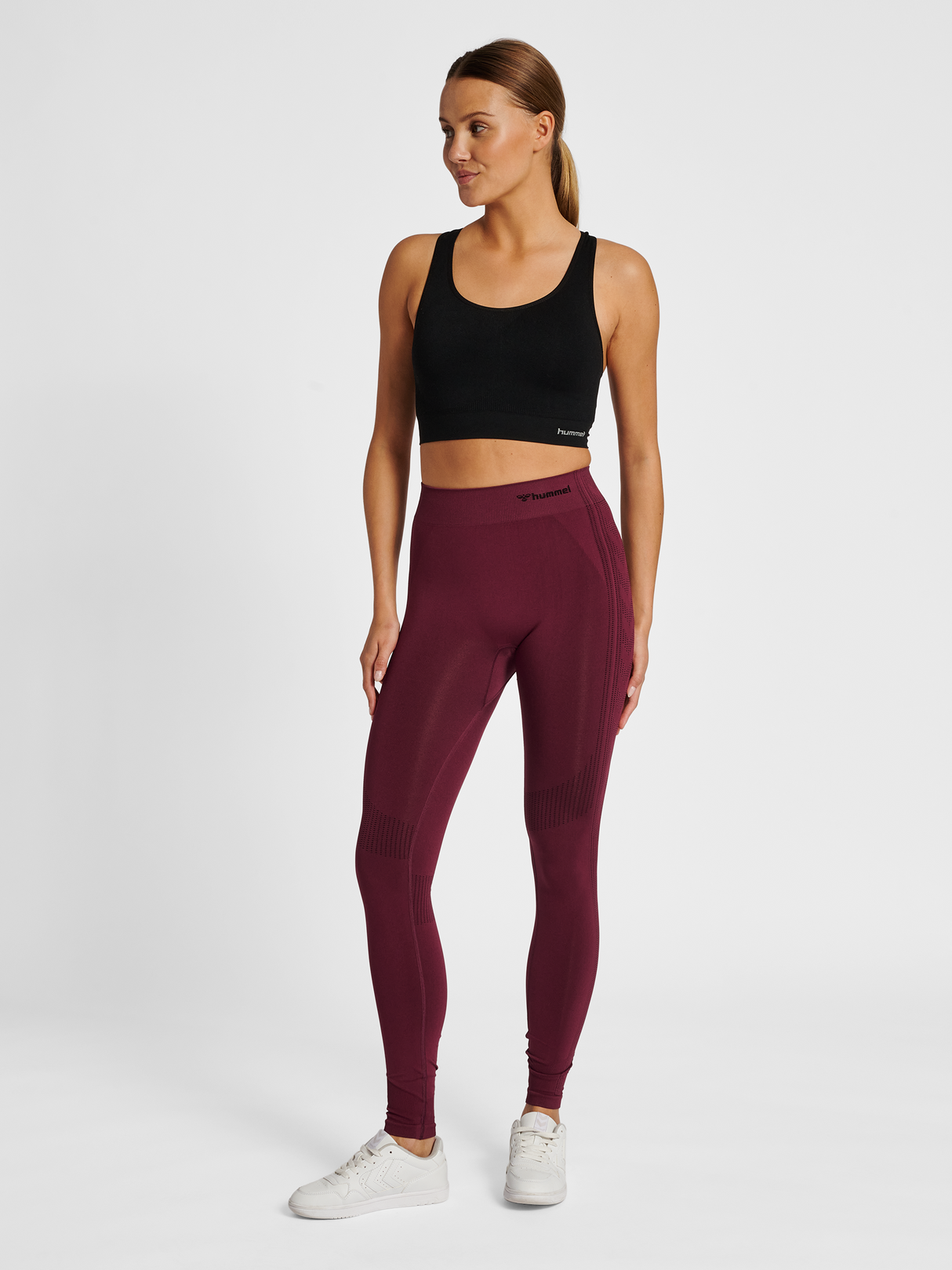 hummel Women's Mindful Training Shaping Seamless Mid Waist Tights-4